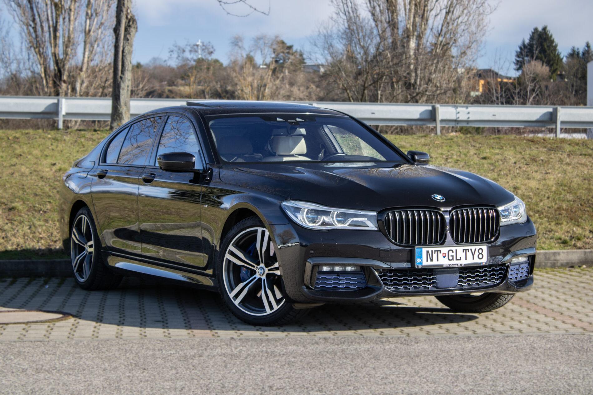 2017 BMW 740d, čierna sedan, 137 000 km