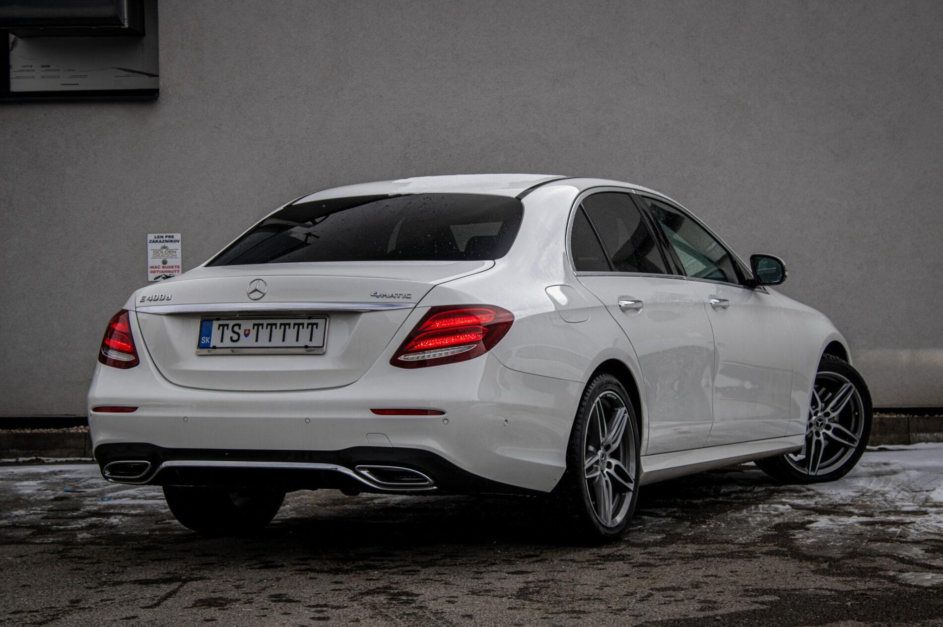 2018 Mercedes-Benz E 400d, biela sedan, 142 796 km