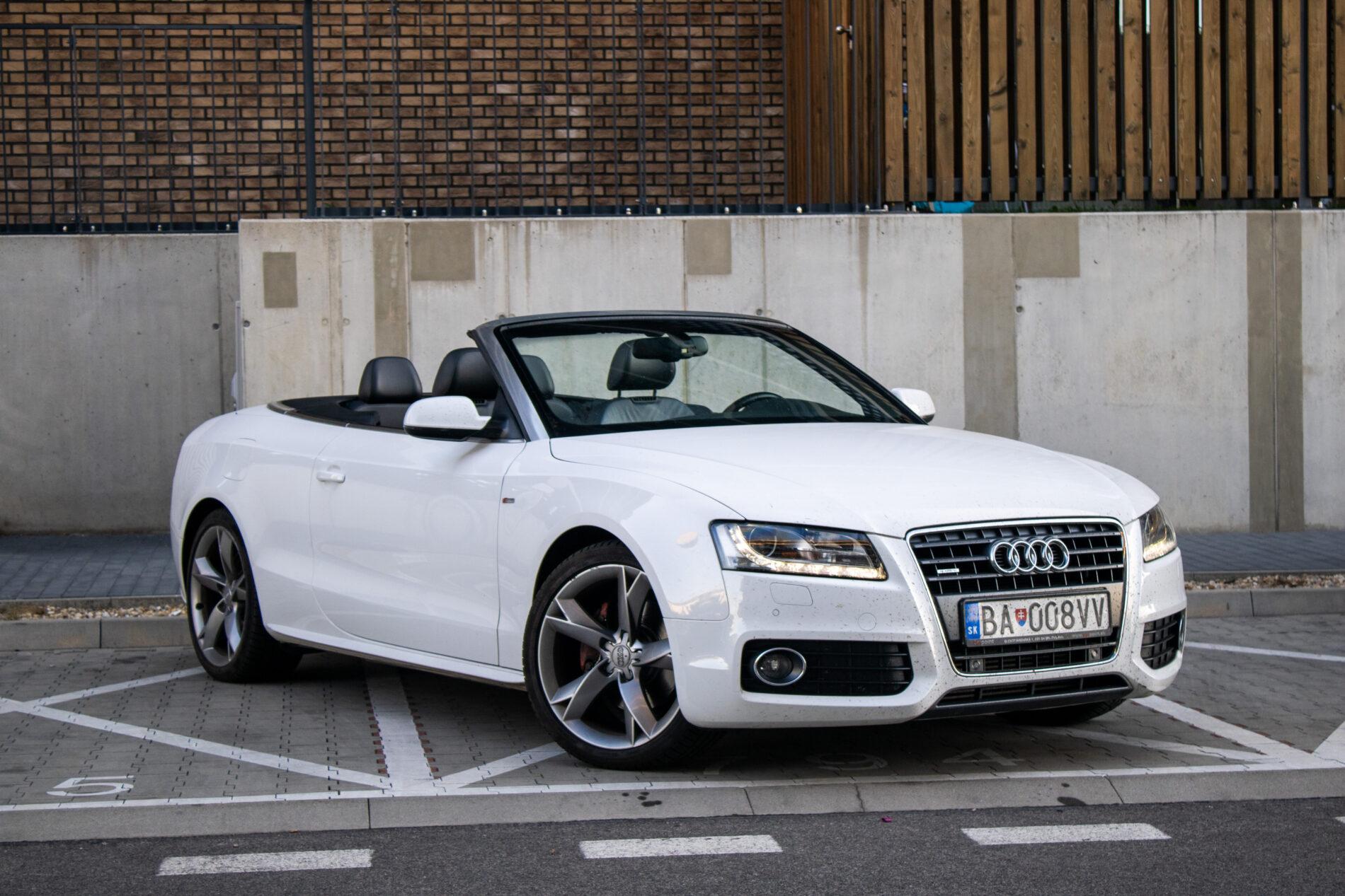 2009 AUDI A5, biela kabriolet, 123 385 km
